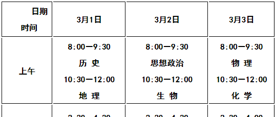 高二学考时间2020具体时间 学业水平考试英语考试时间