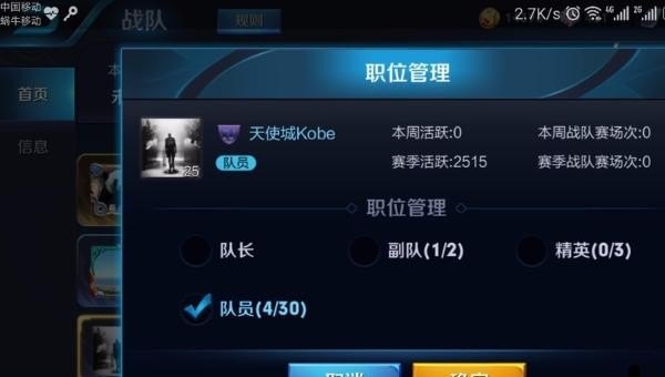 《王者荣耀》战队职位调整,王者荣耀战队职位