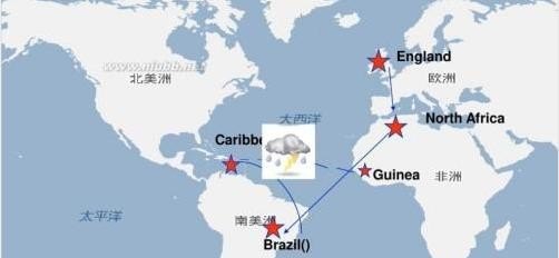 鲁滨逊漂流记航行轨迹（最好有图） 英国旅游路线