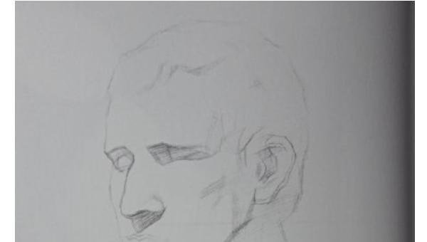 素描石膏阿格里巴的画法，近代历史人物素描简笔画