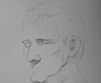 素描石膏阿格里巴的画法，近代历史人物素描简笔画