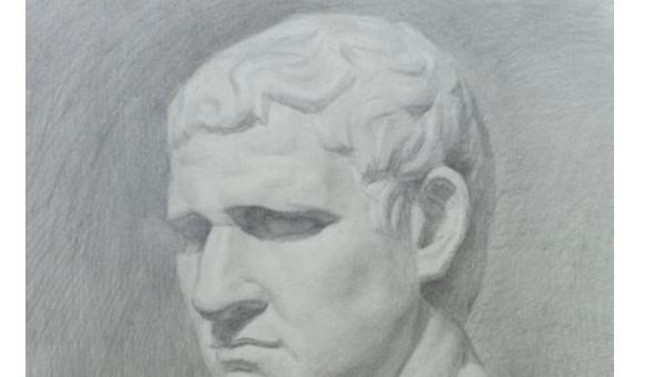 素描石膏阿格里巴的画法，近代历史人物素描简笔画