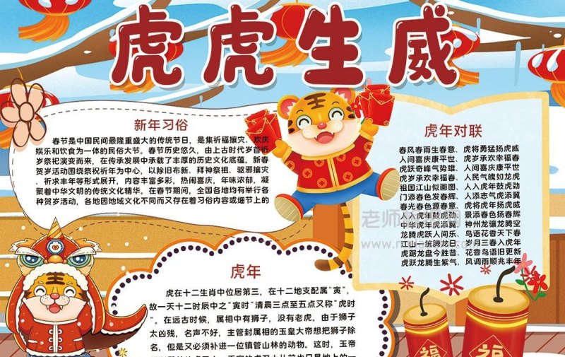 虎年成语谚语手抄报,属虎历史人物小报内容