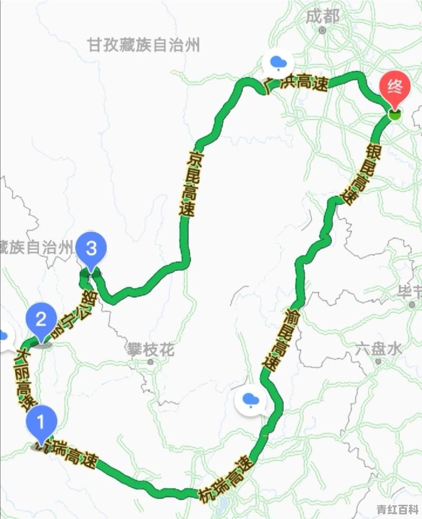丽江的旅游路线图