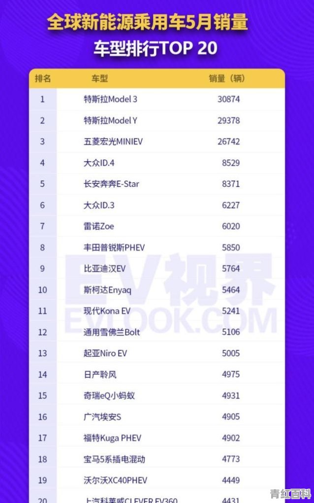 21年5月新能源销售排名榜