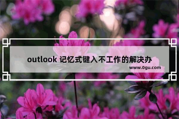 outlook 记忆式键入不工作的解决办法