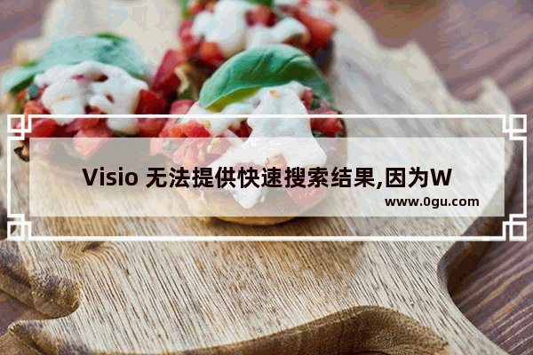 Visio 无法提供快速搜索结果,因为Windows Search没有运行或未正确配置Visio...与系统管理员联系