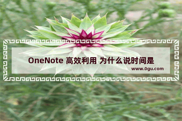 OneNote 高效利用 为什么说时间是不可管理的？