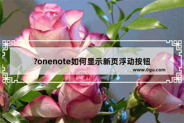 ?onenote如何显示新页浮动按钮