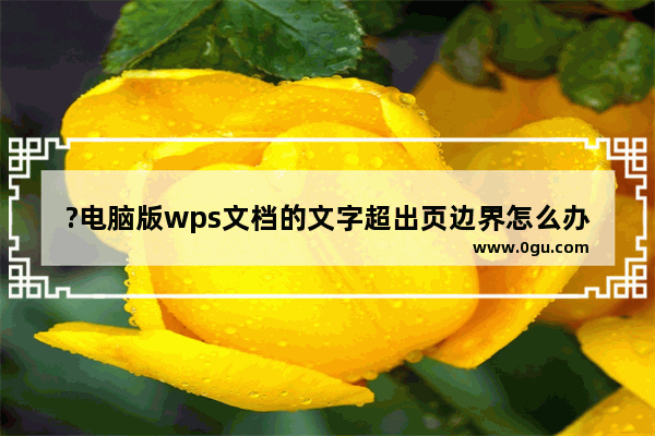 ?电脑版wps文档的文字超出页边界怎么办