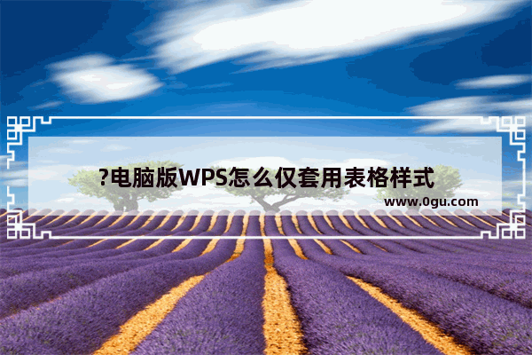 ?电脑版WPS怎么仅套用表格样式