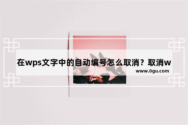 在wps文字中的自动编号怎么取消？取消wps文字中的自动编号的方法教程