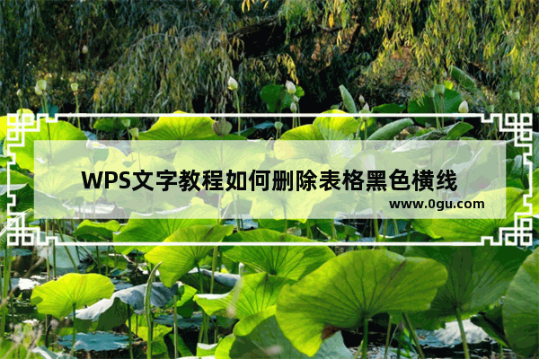 WPS文字教程如何删除表格黑色横线