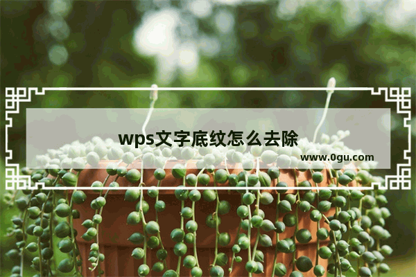 wps文字底纹怎么去除