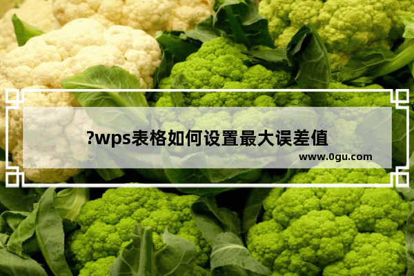 ?wps表格如何设置最大误差值