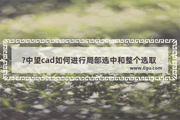 ?中望cad如何进行局部选中和整个选取 ?中望cad进行局部选中和整个选取的方法