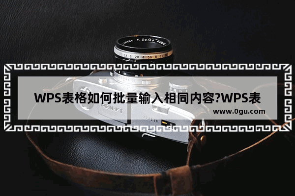 WPS表格如何批量输入相同内容?WPS表格批量输入相同内容教程