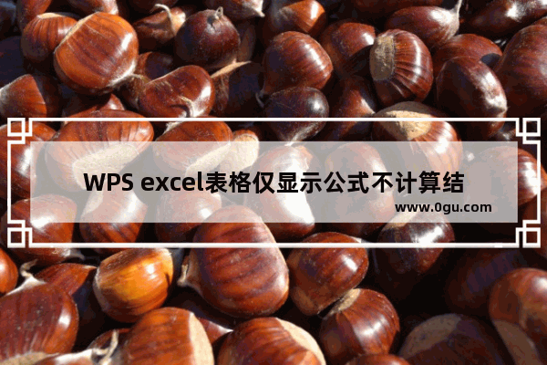 WPS excel表格仅显示公式不计算结果怎么办