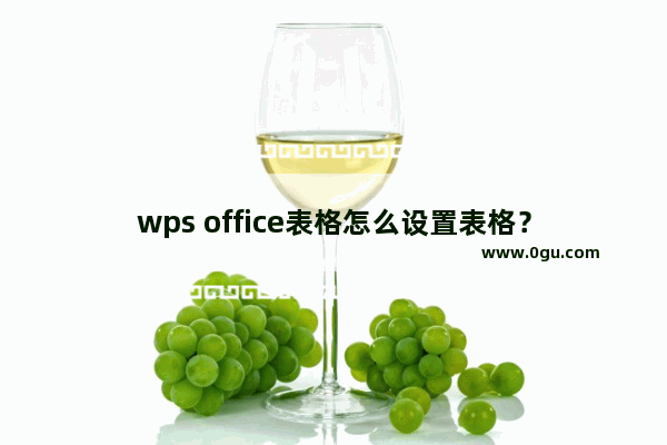 wps office表格怎么设置表格？