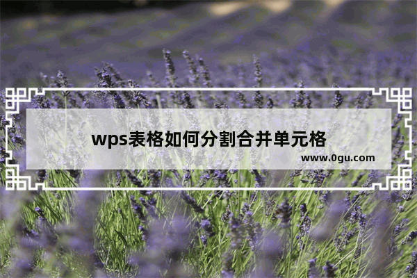 wps表格如何分割合并单元格