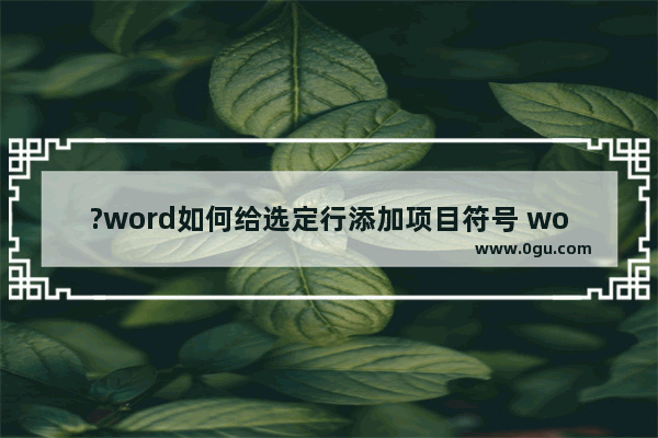 ?word如何给选定行添加项目符号 word给选定行添加项目符号的方法