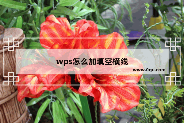 wps怎么加填空横线