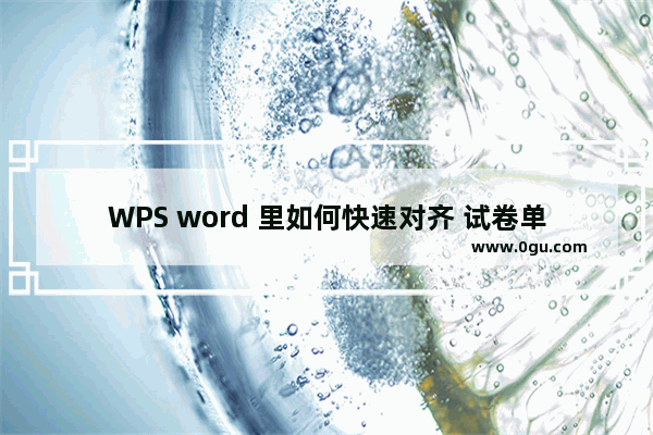 WPS word 里如何快速对齐 试卷单选题多选题的 ABCD 选项