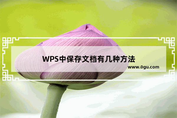 WPS中保存文档有几种方法