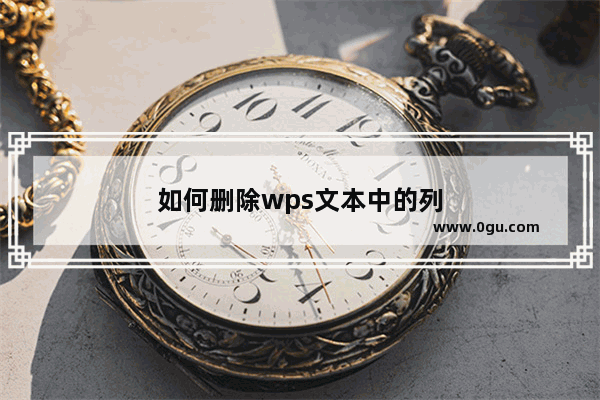 如何删除wps文本中的列