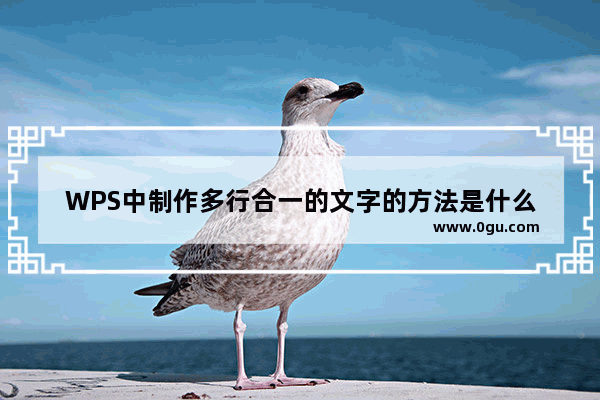 WPS中制作多行合一的文字的方法是什么
