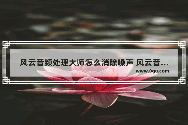 风云音频处理大师怎么消除噪声 风云音频处理大师消除噪声的方法