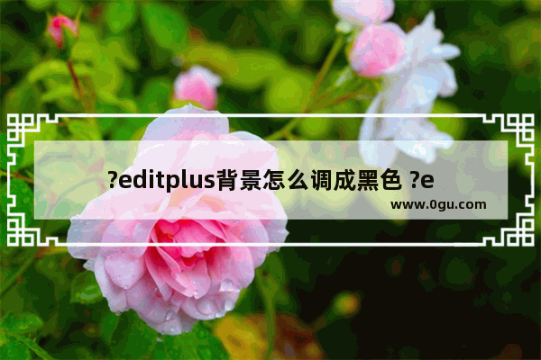 ?editplus背景怎么调成黑色 ?editplus设置文本背景色的方法