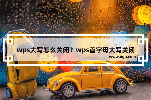 wps大写怎么关闭？wps首字母大写关闭