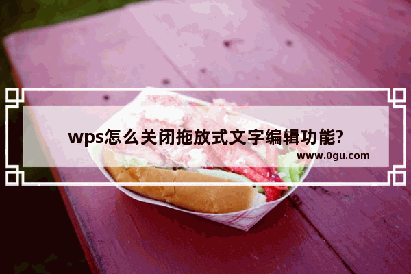 wps怎么关闭拖放式文字编辑功能?