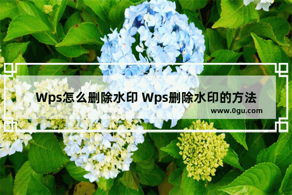 Wps怎么删除水印 Wps删除水印的方法