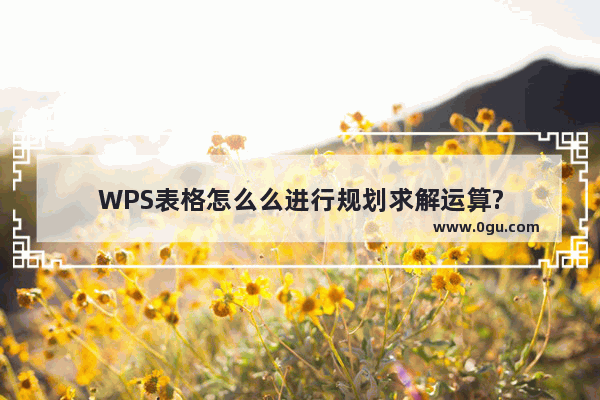 WPS表格怎么么进行规划求解运算?