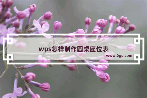 wps怎样制作圆桌座位表