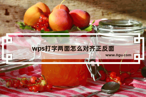 wps打字两面怎么对齐正反面