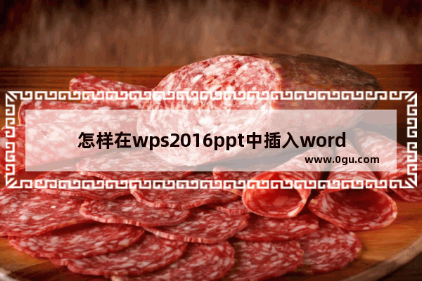 怎样在wps2016ppt中插入word文档
