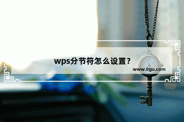 wps分节符怎么设置？