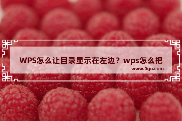 WPS怎么让目录显示在左边？wps怎么把目录显示在左边？