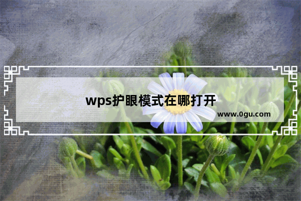 wps护眼模式在哪打开