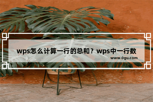 wps怎么计算一行的总和？wps中一行数据合计总计