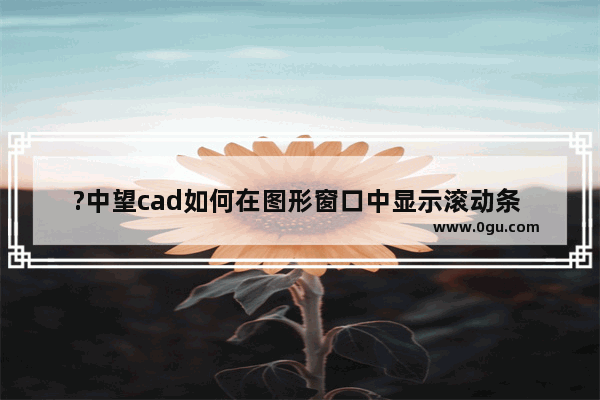 ?中望cad如何在图形窗口中显示滚动条 ?中望cad设置图形窗口显示滚动条的方法