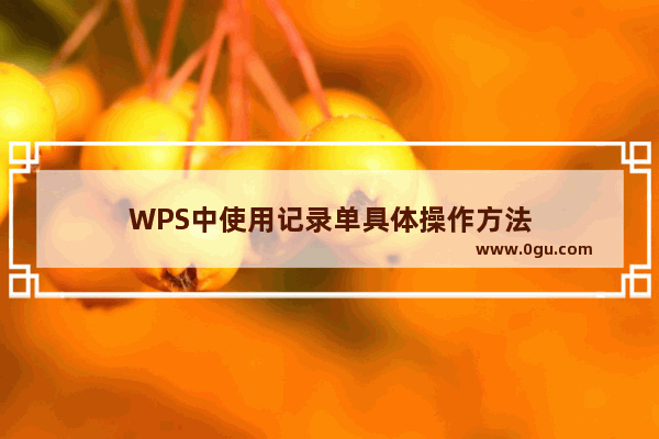 WPS中使用记录单具体操作方法