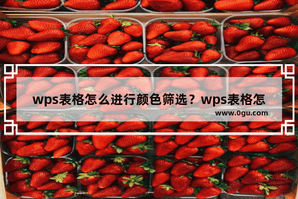 wps表格怎么进行颜色筛选？wps表格怎么进行颜色筛选选项设置教程