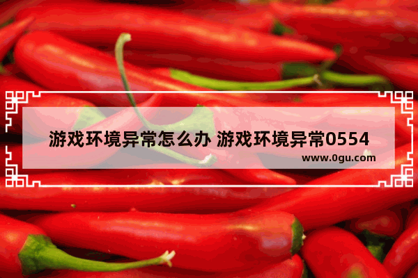 游戏环境异常怎么办 游戏环境异常05540