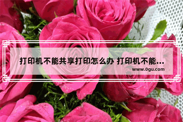 打印机不能共享打印怎么办 打印机不能共享了