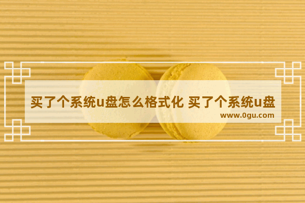 买了个系统u盘怎么格式化 买了个系统u盘怎么用