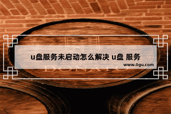 u盘服务未启动怎么解决 u盘 服务